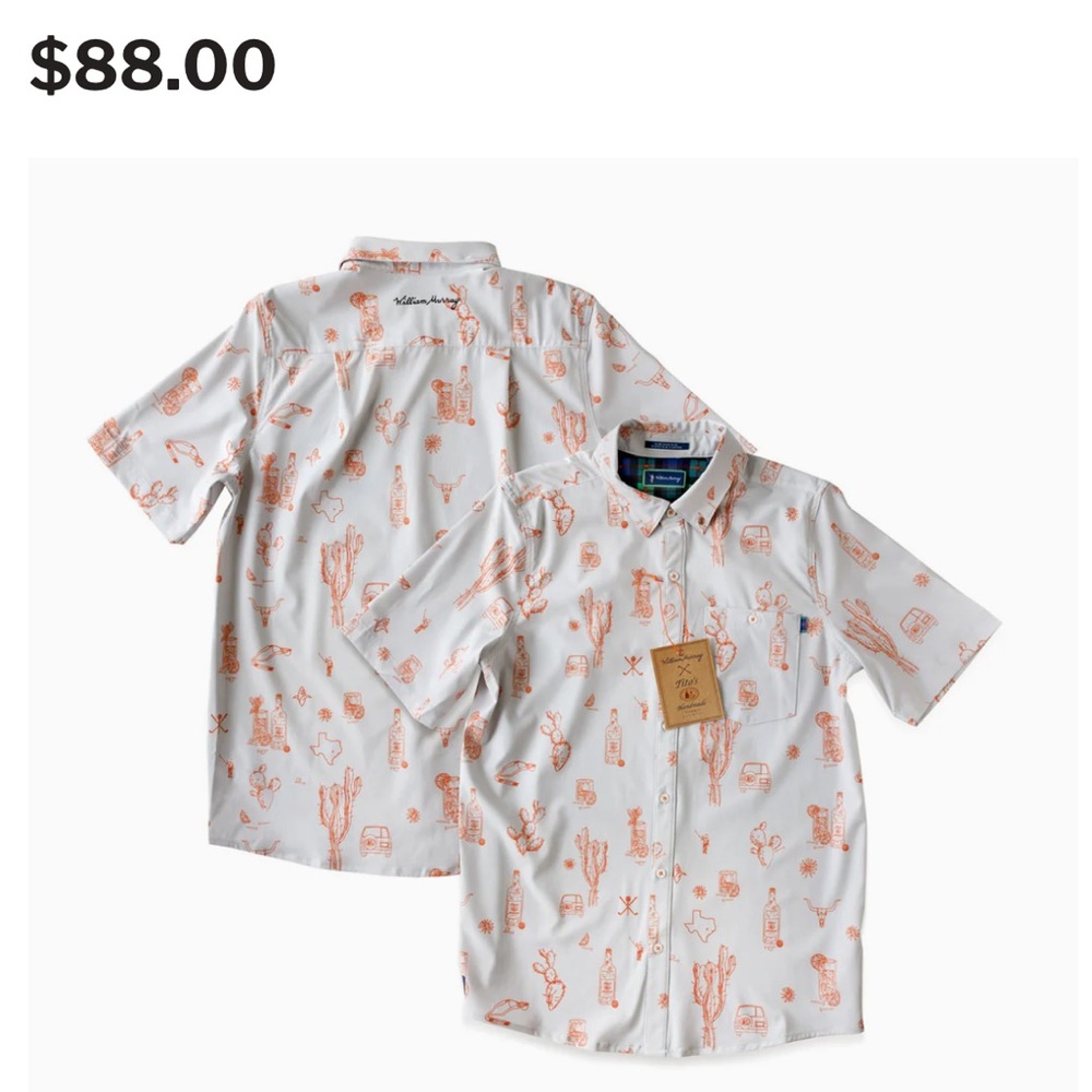 Men’s Tito's X William Murray Hometown Men's Button Down, Texas, size Medium